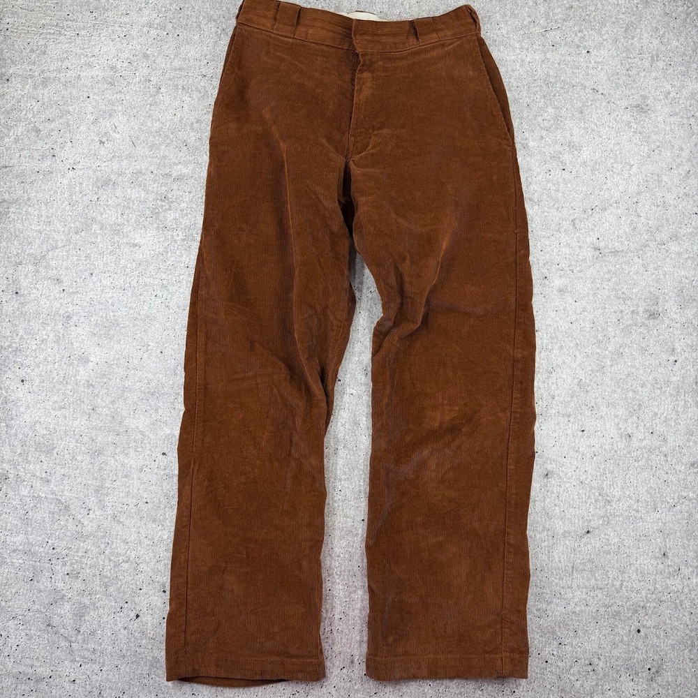 Dickies Orange Redish Brown Fine-Wale Regular Fit Corduroy Pants Mens 30x29 Y2K